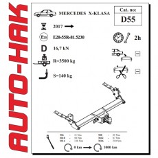 Фаркоп для Mercedes-Benz X-Class Auto-hak D55