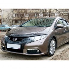 Honda Civic (h/b) 2012-2016 - Дефлектор капота, темный. EGR.