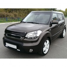 Kia Soul 2008-2011 - Дефлектор капота, темный, с логотипом. EGR.