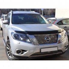 Nissan Pathfinder 2014-2016 - Дефлектор капота, темный, EGR.