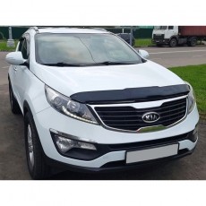 Kia Sportage 2010-2015 Дефлектор капота, темный, с логотипом. EGR.