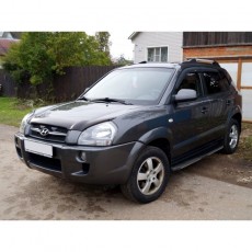 Hyundai Tucson 2008-2010  Дефлектор капота, темный. EGR.