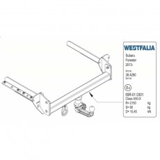 ФАРКОП Subaru Forester 2013- невидимый Westfalia 348039600001