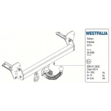 ФАРКОП Subaru Impreza 2013- быстросъемный Westfalia 348036600001
