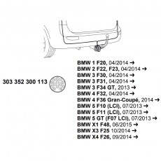Комплект электрики фаркопа Westfalia 303352300113, BMW
