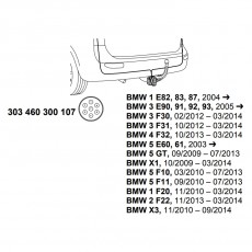 комплект электрики фаркопа Westfalia 303460300107 BMW