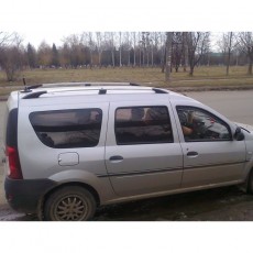 Рейлинги хромированные для Dacia Logan MCV 2008-2014 с металлическими опорами