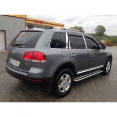 Рейлинги хромированные для Volkswagen Touareg 2002-2010гг с пластиковыми опорами