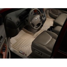 Коврики салона WeatherTech Toyota Sienna 2003-2010, Бежевые 1+2 ряд. Передний ряд цельный