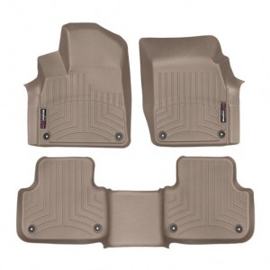 Коврики салона Audi Q7 2015- WeatherTech 45887-1-2, Бежевые