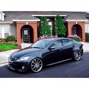 Lexus IS 2007-2013 - Дефлекторы окон, 4 шт, темные с хромированным молдингом. AVS.