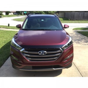 Hyundai Tucson 2015- Дефлектор капота, темный. EGR.