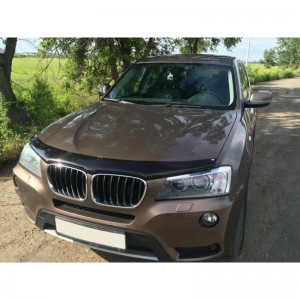BMW X3 2011-2016 - Дефлектор капота, темный. EGR.
