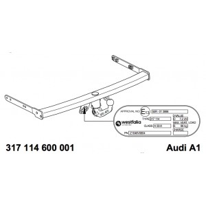 ФАРКОП AUDI A1 2010- быстросъемный Westfalia 317114600001