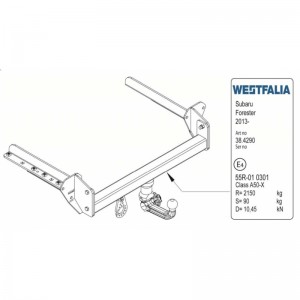 ФАРКОП Subaru Forester 2013- невидимый Westfalia 348039600001