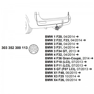Комплект электрики фаркопа Westfalia 303352300113, BMW