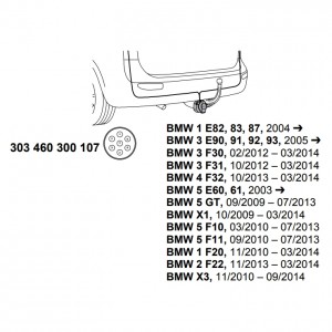 комплект электрики фаркопа Westfalia 303460300107 BMW