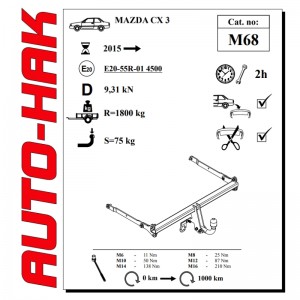 Фаркоп для Mazda CX-3 2015-2019 Auto-hak M68