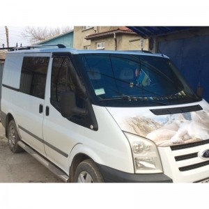 Рейлинги хромированные для Ford Transit 2000-2012гг. с металлическими опорами