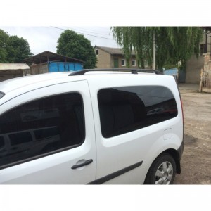 Рейлинги черные для Renault Kangoo 2008- с пластиковыми опорами