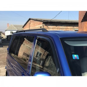 Рейлинги черные для Volkswagen T5 2003- с пластиковыми опорами