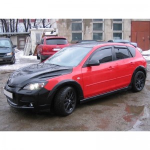 Mazda 3 Htb 2003-2009 - Дефлекторы окон, 4 шт, темные, EGR. Mazda 3 Htb 2003-2009 - Дефлекторы окон, 4 шт, темные, EGR.