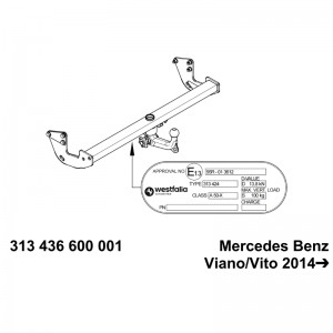 Фаркоп Mercedes V-Classe W447 невидимый быстросъемный Westfalia Фаркоп Mercedes V-Classe W447 невидимый быстросъемный Westfalia