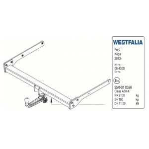 ФАРКОП Ford Kuga 2013- быстросъемный Westfalia 307474600001 ФАРКОП Ford Kuga 2013- быстросъемный Westfalia 307474600001