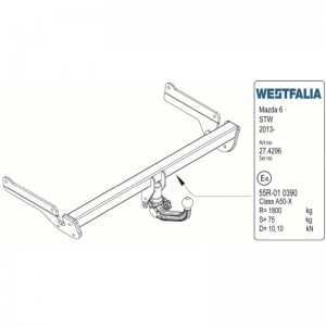 ФАРКОП Mazda 6 универсал 2013- быстросъемный Westfalia 343071600001 ФАРКОП Mazda 6 универсал 2013- быстросъемный Westfalia 343071600001