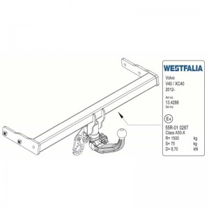 ФАРКОП Volvo V40 2012- быстросъемный Westfalia 320108600001 ФАРКОП Volvo V40 2012- быстросъемный Westfalia 320108600001