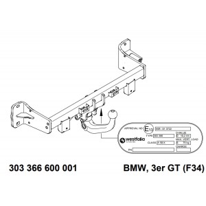 Фаркоп BMW 3 GT F34 быстросъемный Westfalia 303366600001 Фаркоп BMW 3 GT F34 быстросъемный Westfalia 303366600001
