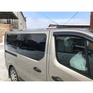Рейлинги хромированные для Renault Trafic 2015- с пластиковыми опорами Рейлинги хромированные для Renault Trafic 2015- с пластиковыми опорами