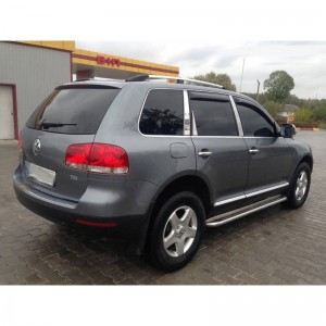 Рейлинги хромированные для Volkswagen Touareg 2002-2010гг с металлическими опорами Рейлинги хромированные для Volkswagen Touareg 2002-2010гг с металлическими опорами